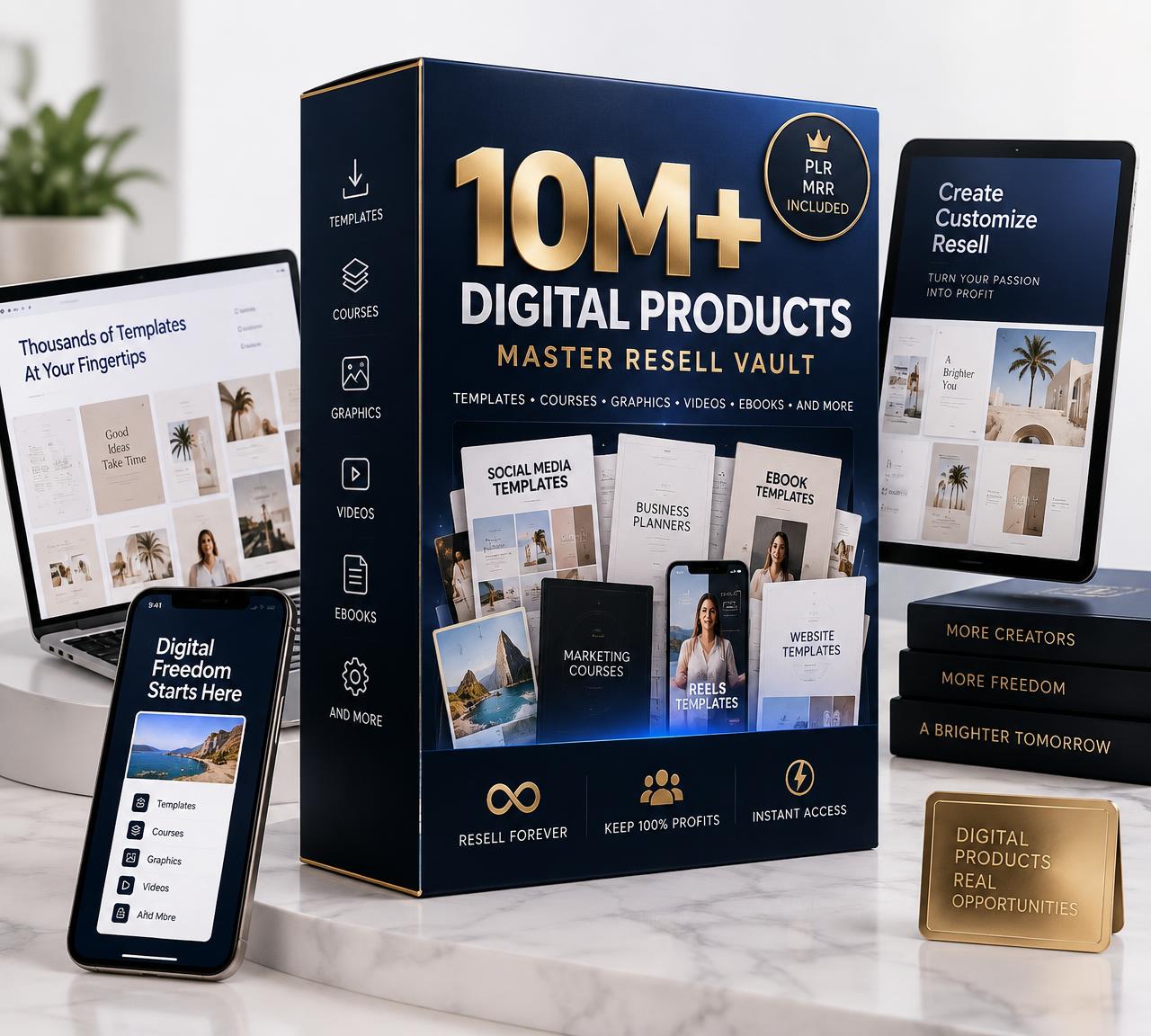 10M+ Digital Products Master Resell Vault product box